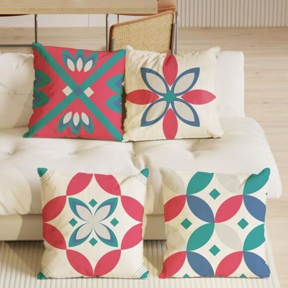 Throw Pillow Covers 18 X 18 Inch Pillow Cover 45 X 45 Cm Set Of 4 Colorful - Picture 1 of 1